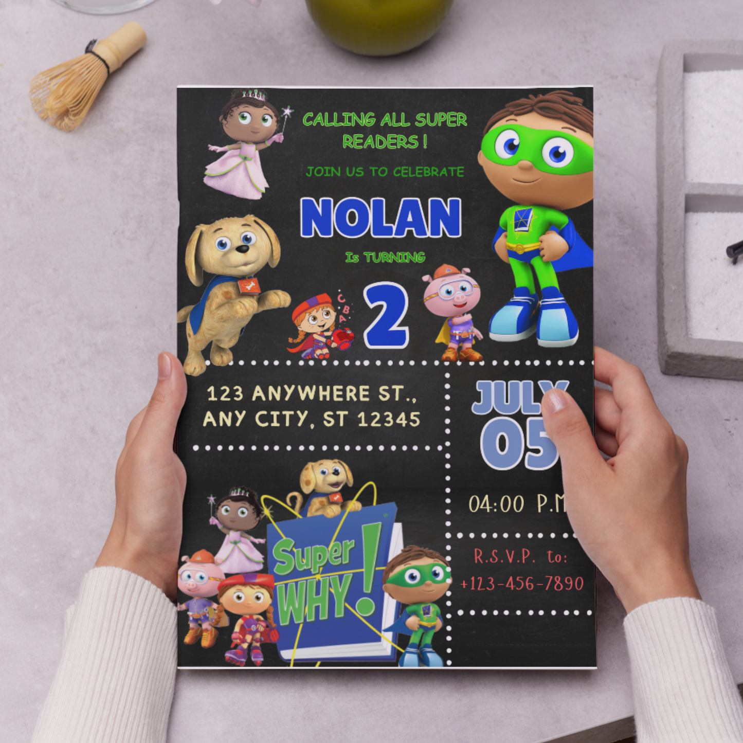 Super Why Birthday Invitation Template