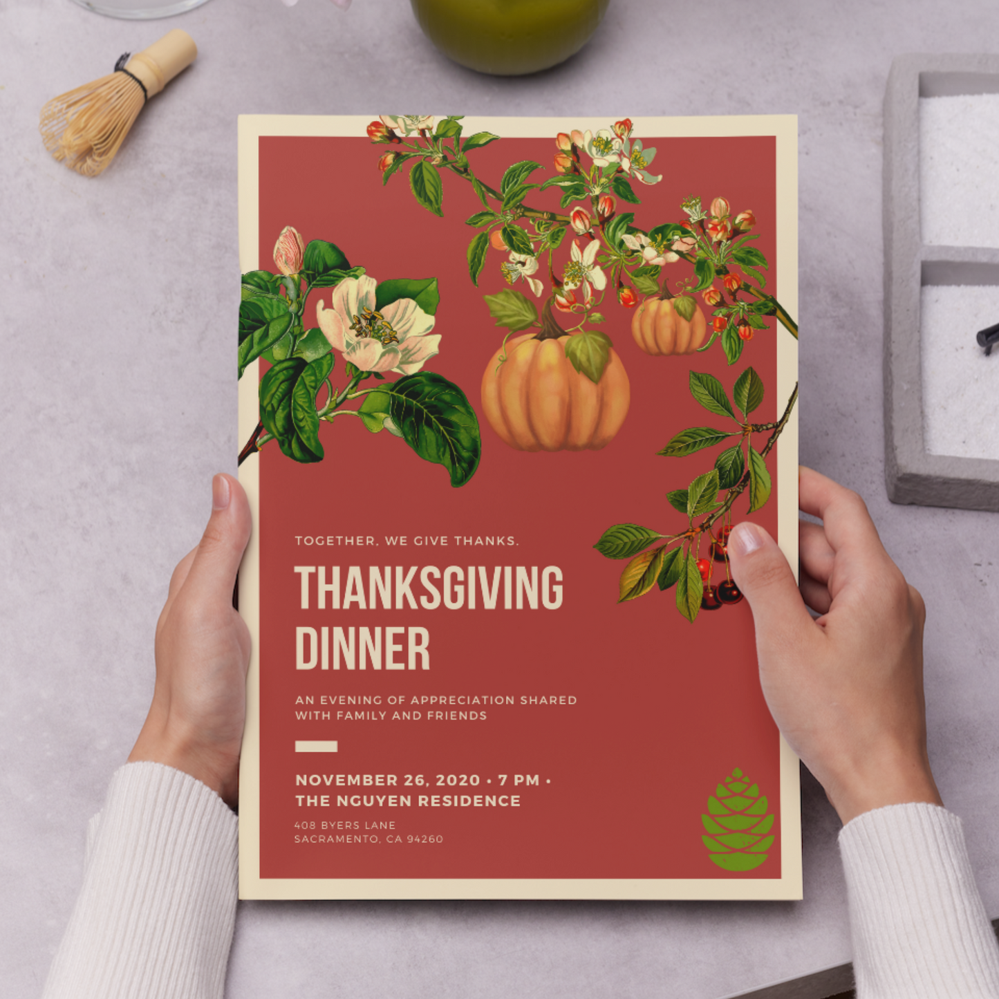 Retro Thanksgiving Dinner Invitation Template