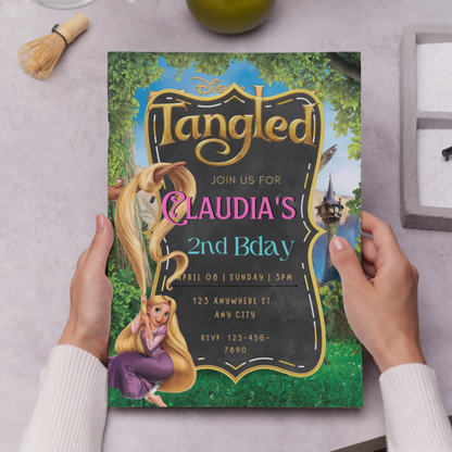 Tangled Birthday Invitation Template - CreativeRino