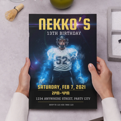 NFL Football Raiders Birthday Invitation Template - CreativeRino