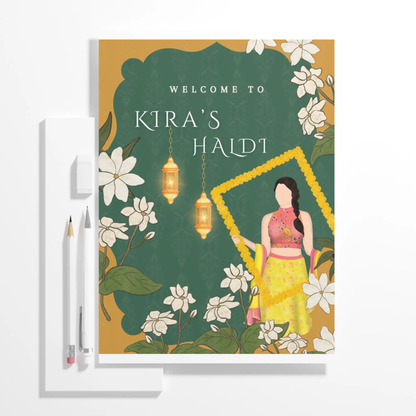Maiyan Pithi Haldi Sign Template | Indian Wedding Welcome Sign - CreativeRino