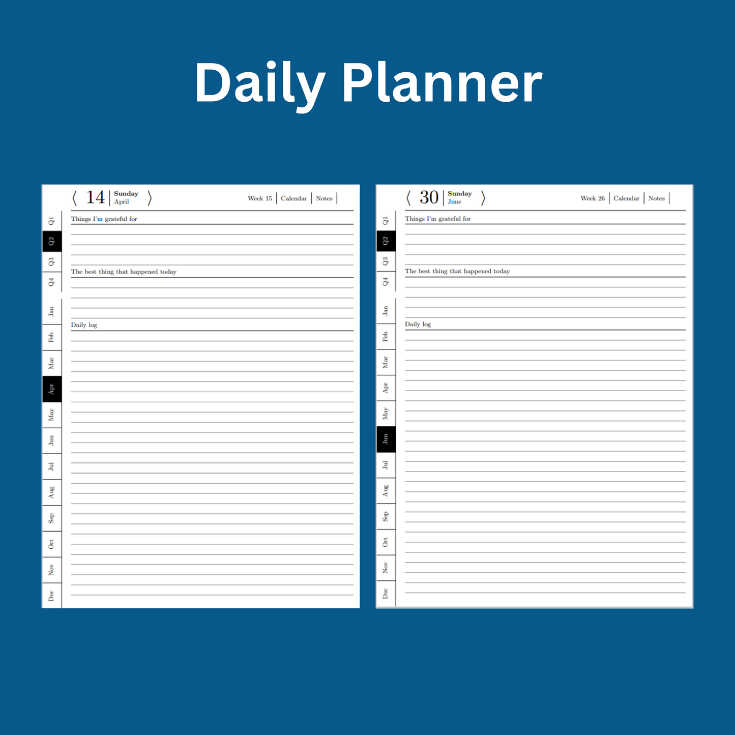 reMarkable 2 Monthly Calendar Planner Template