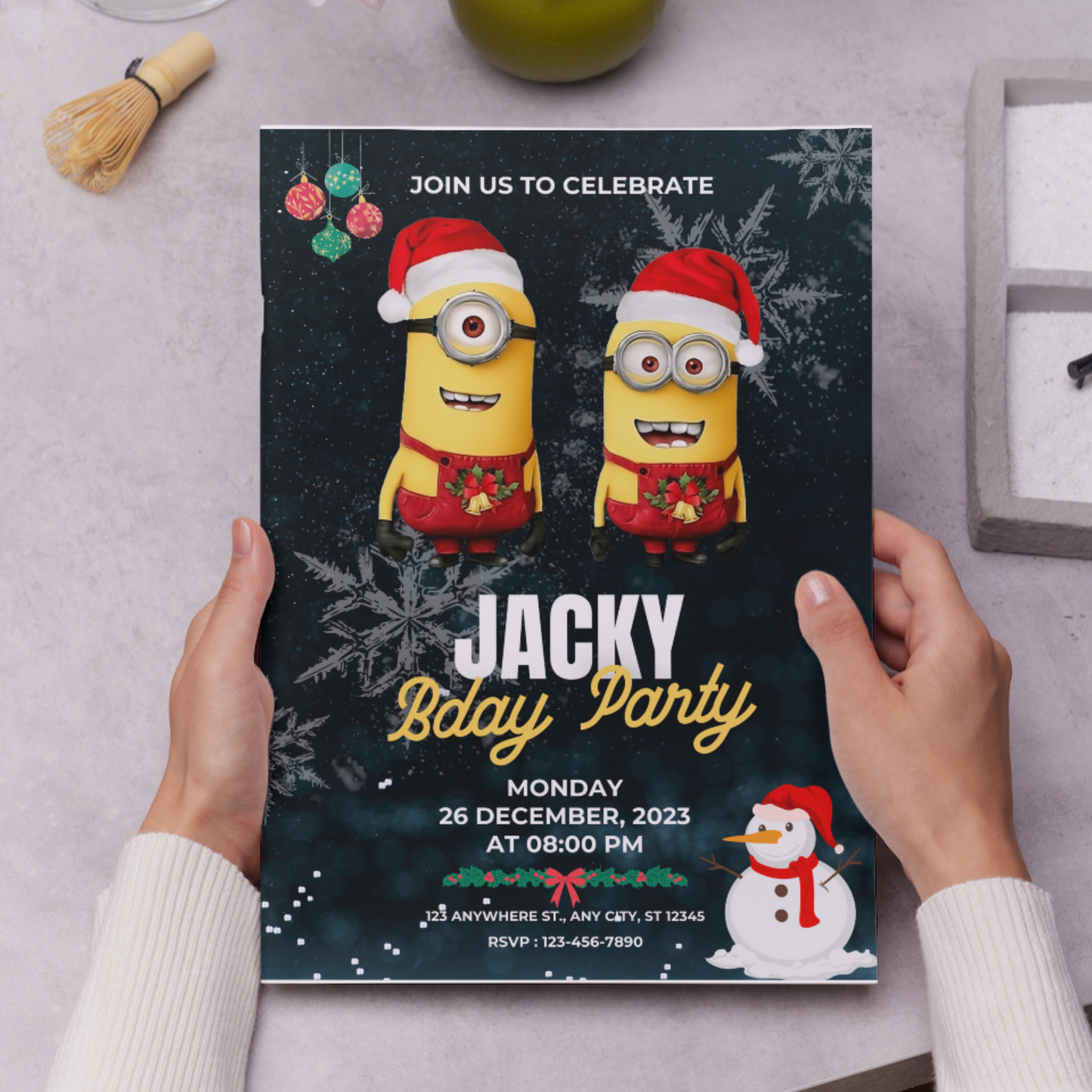 Minions Christmas Birthday Invitation Template