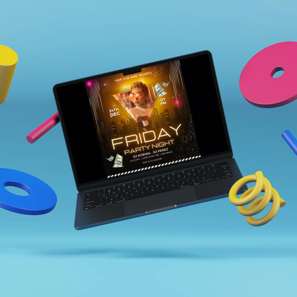 Black Friday Club Flyer Template | DJ Party Social Media Flyer - CreativeRino