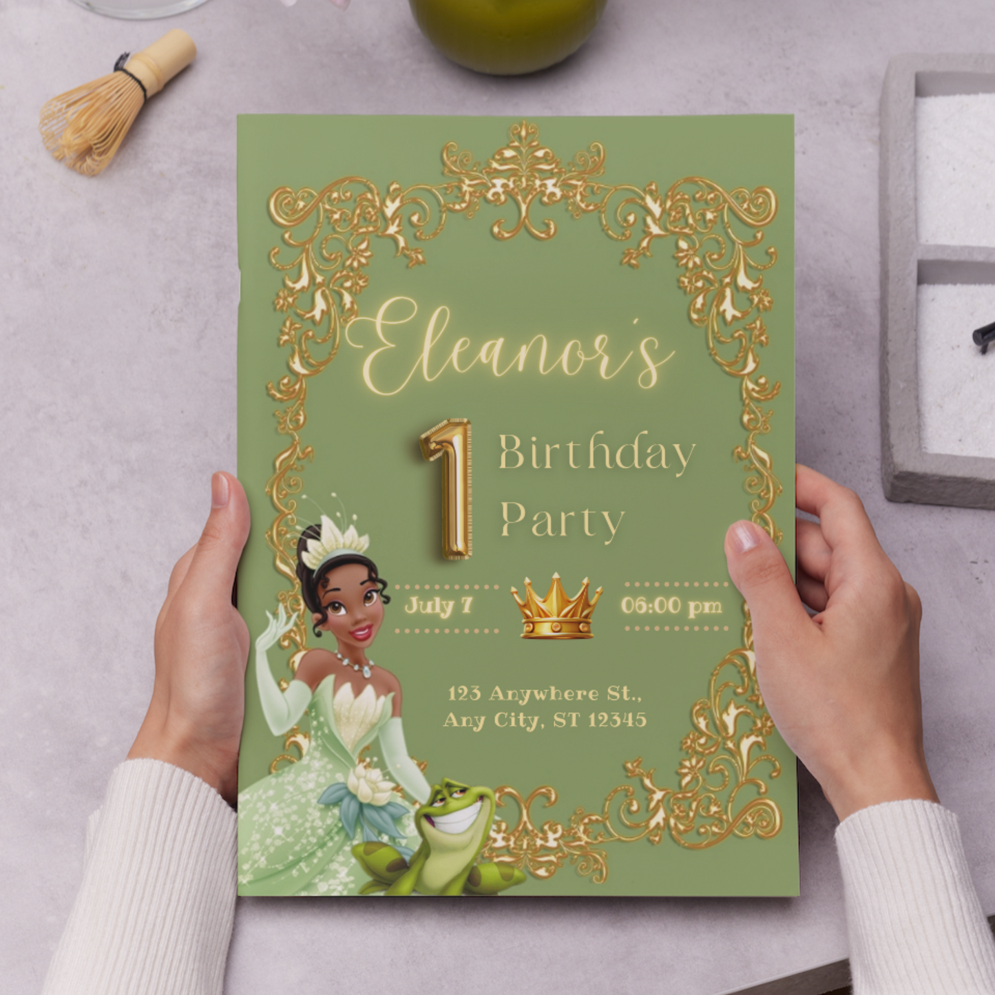 Princess Tiana Birthday Invitation Template