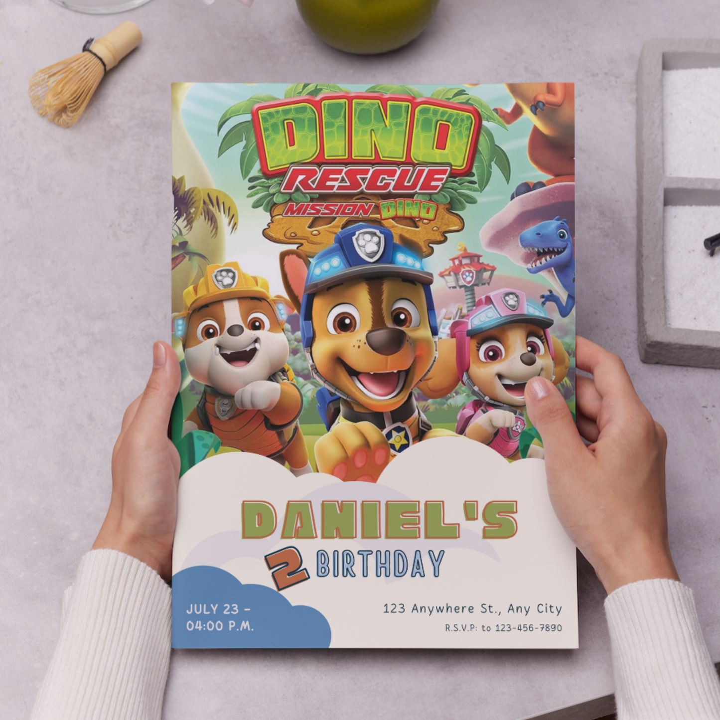 Paw Patrol Dino Rescue Birthday Invitation Template