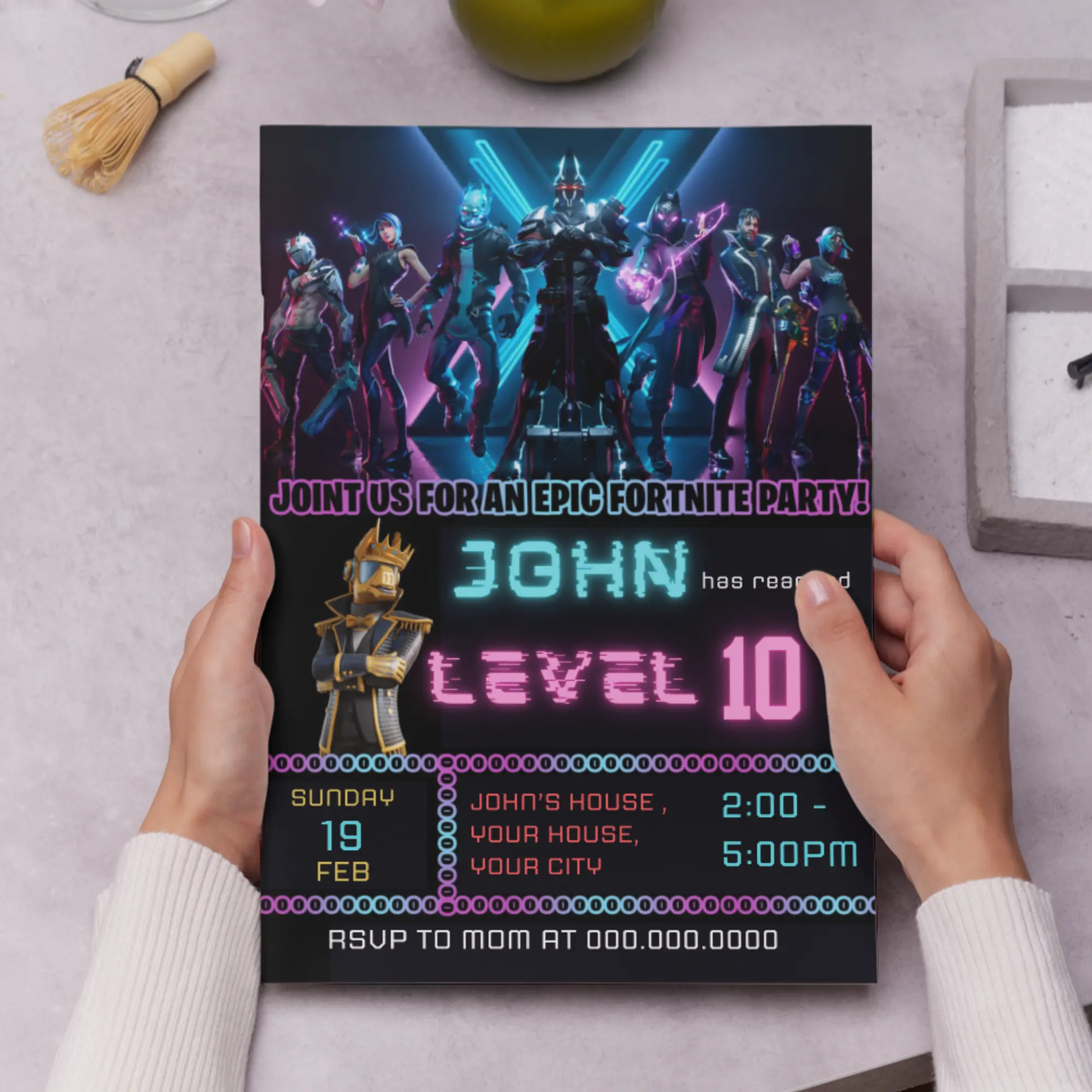 Fortnite Birthday Invitation Template - CreativeRino