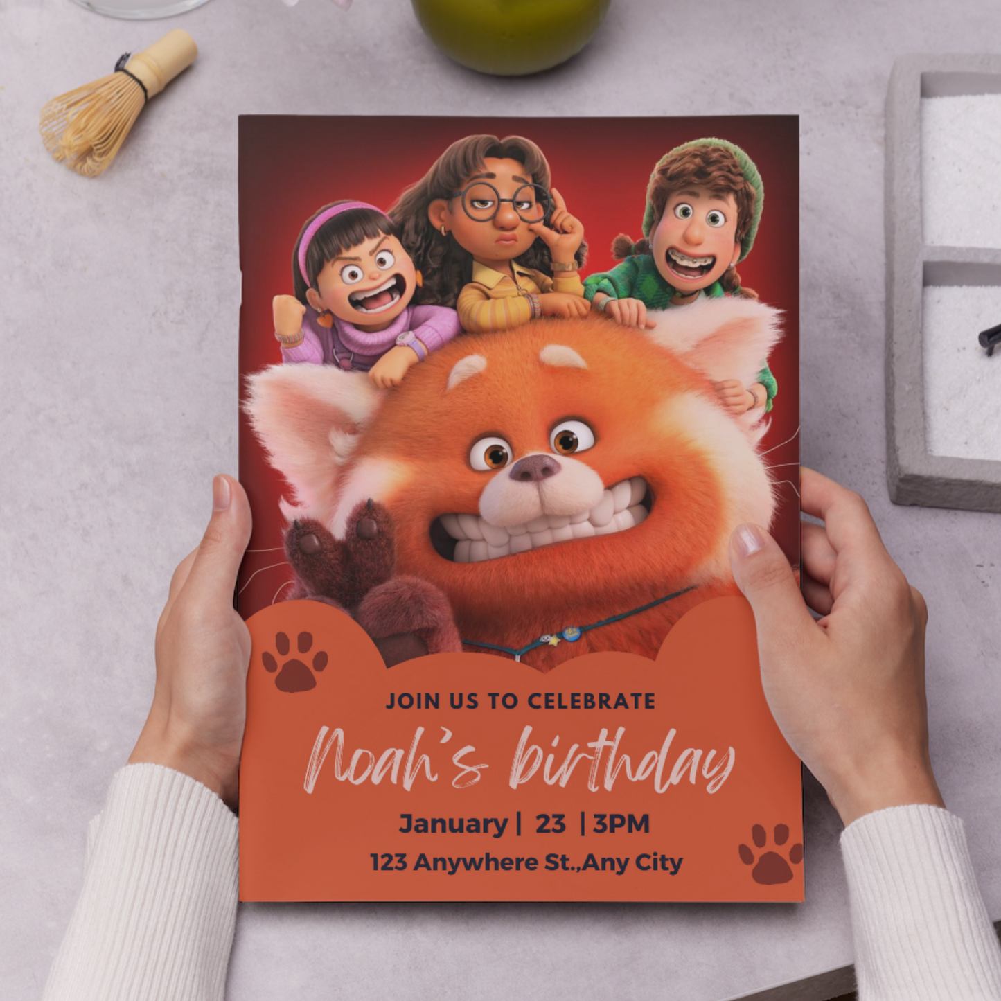 Red Panda Birthday Invitation Template