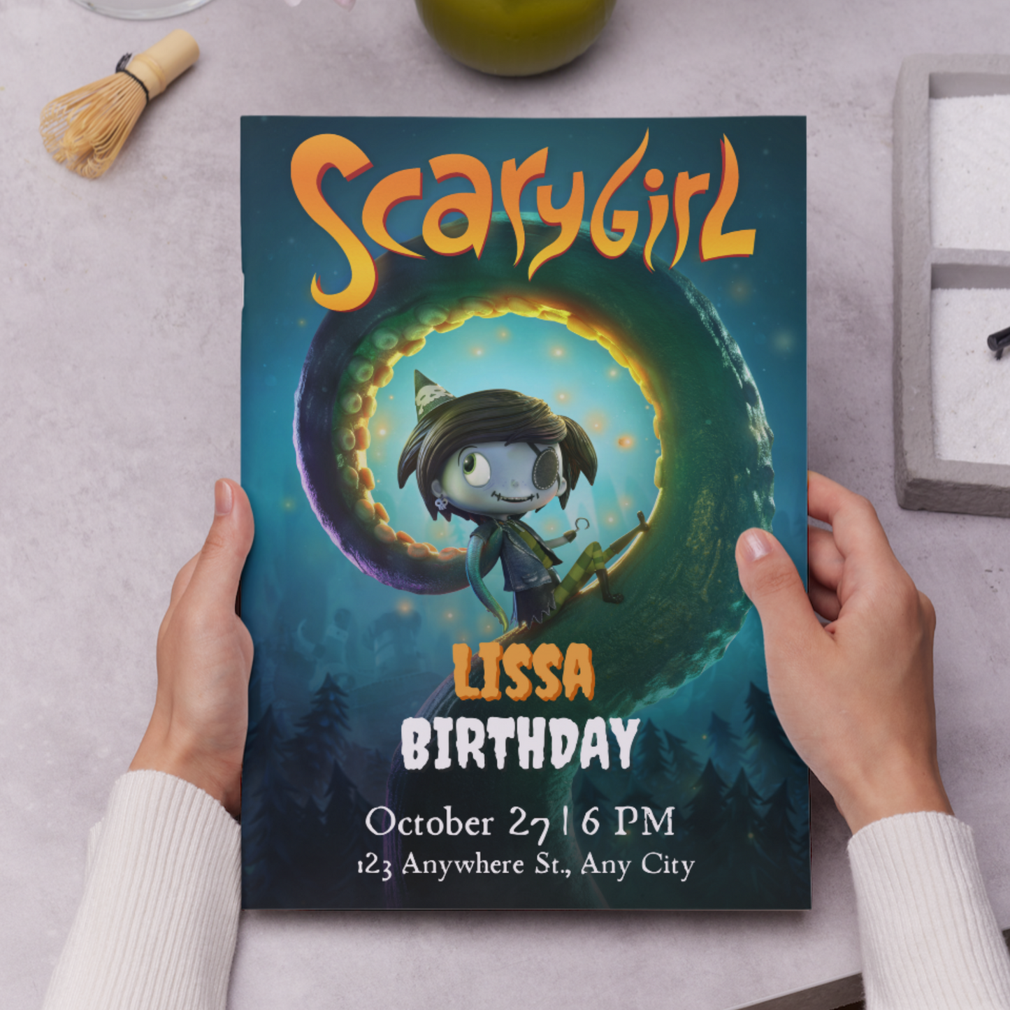 ScaryGirl Birthday Invitation Template