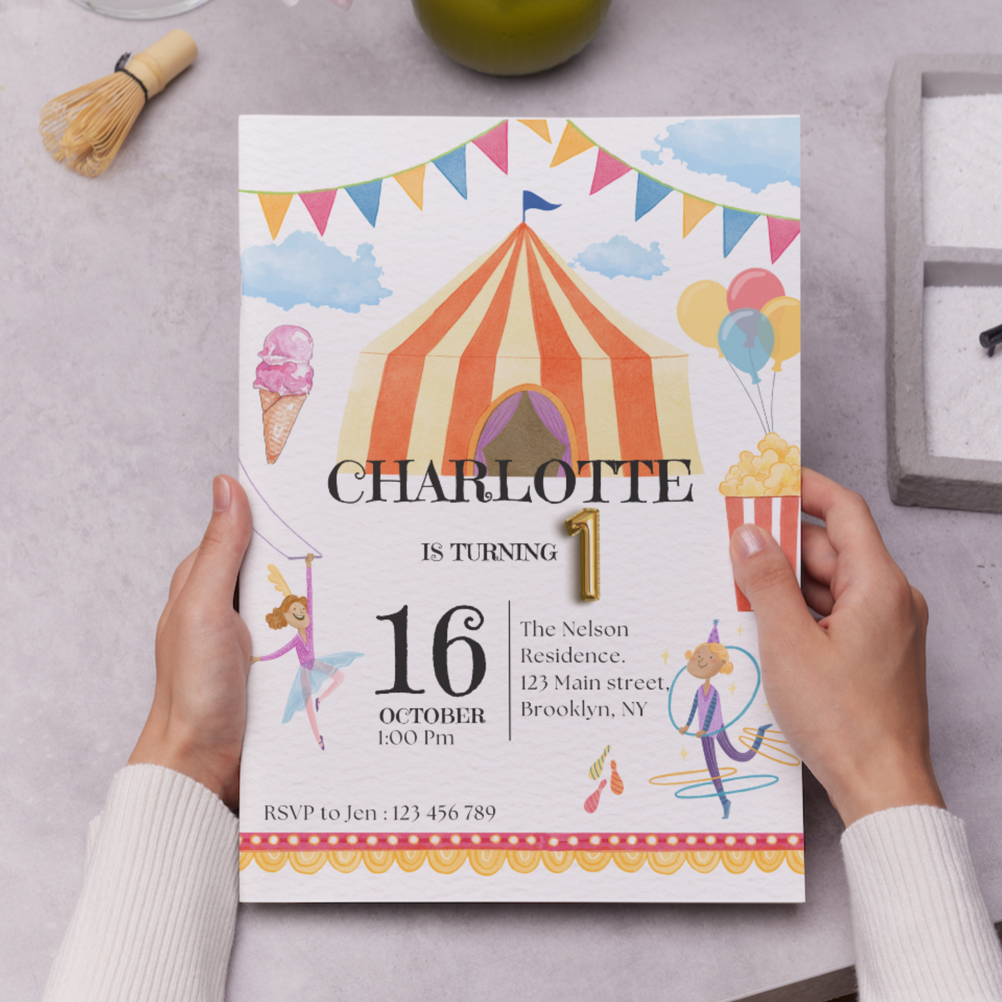 Circus Carnival Birthday Invitation Template