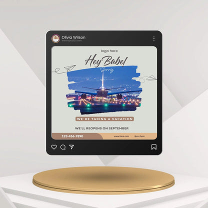 We Are On Vacation Flyer Template | We Are Closed Social Media Flyer CreativeRino