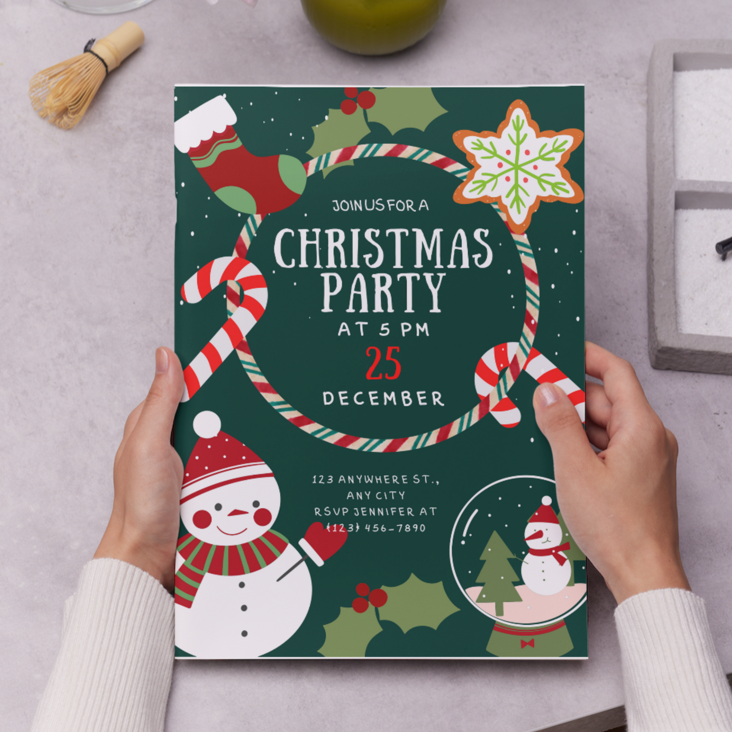 Snowman Christmas Party Invitation Template