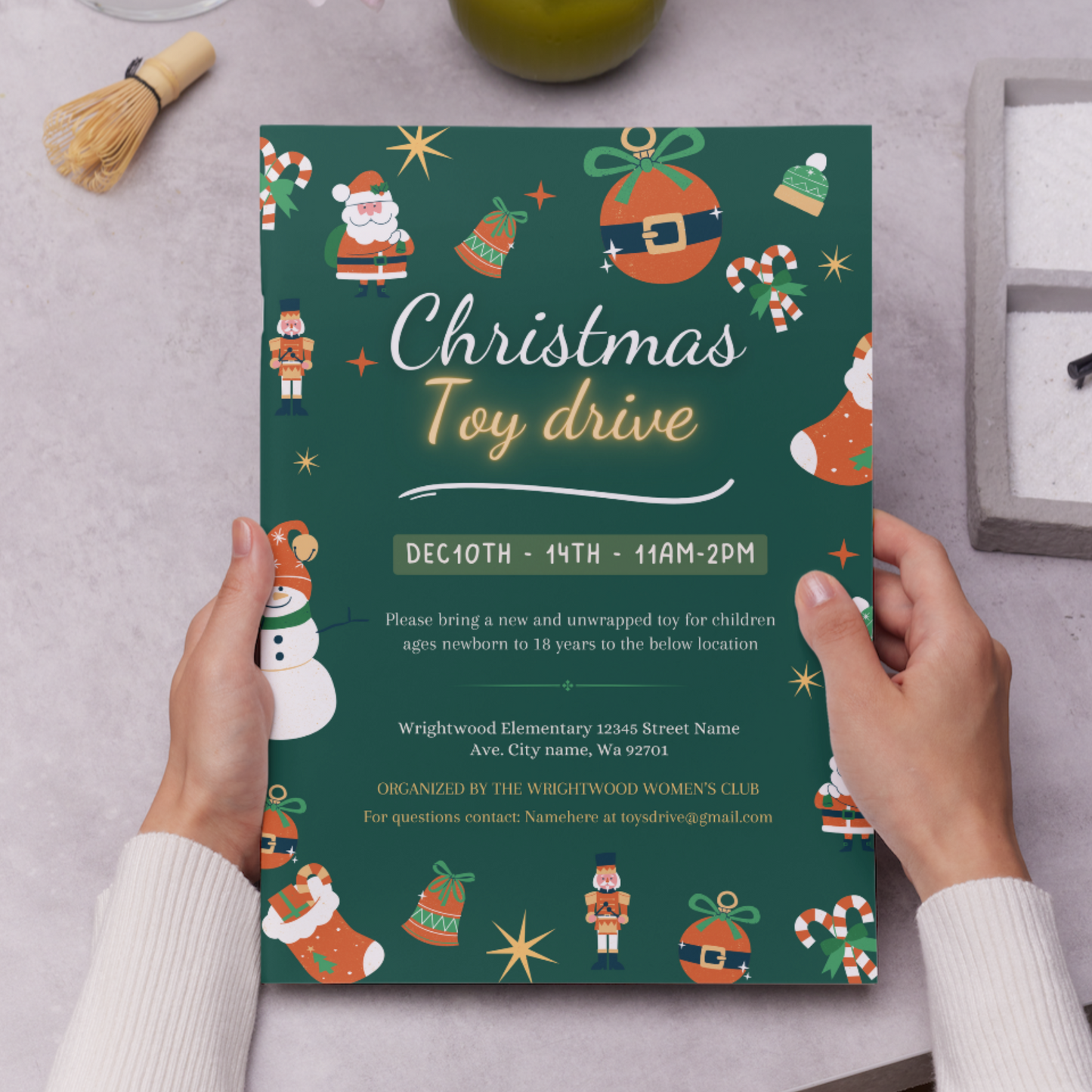 Christmas Toy Drive Flyer Template | Toy Drive Invitation