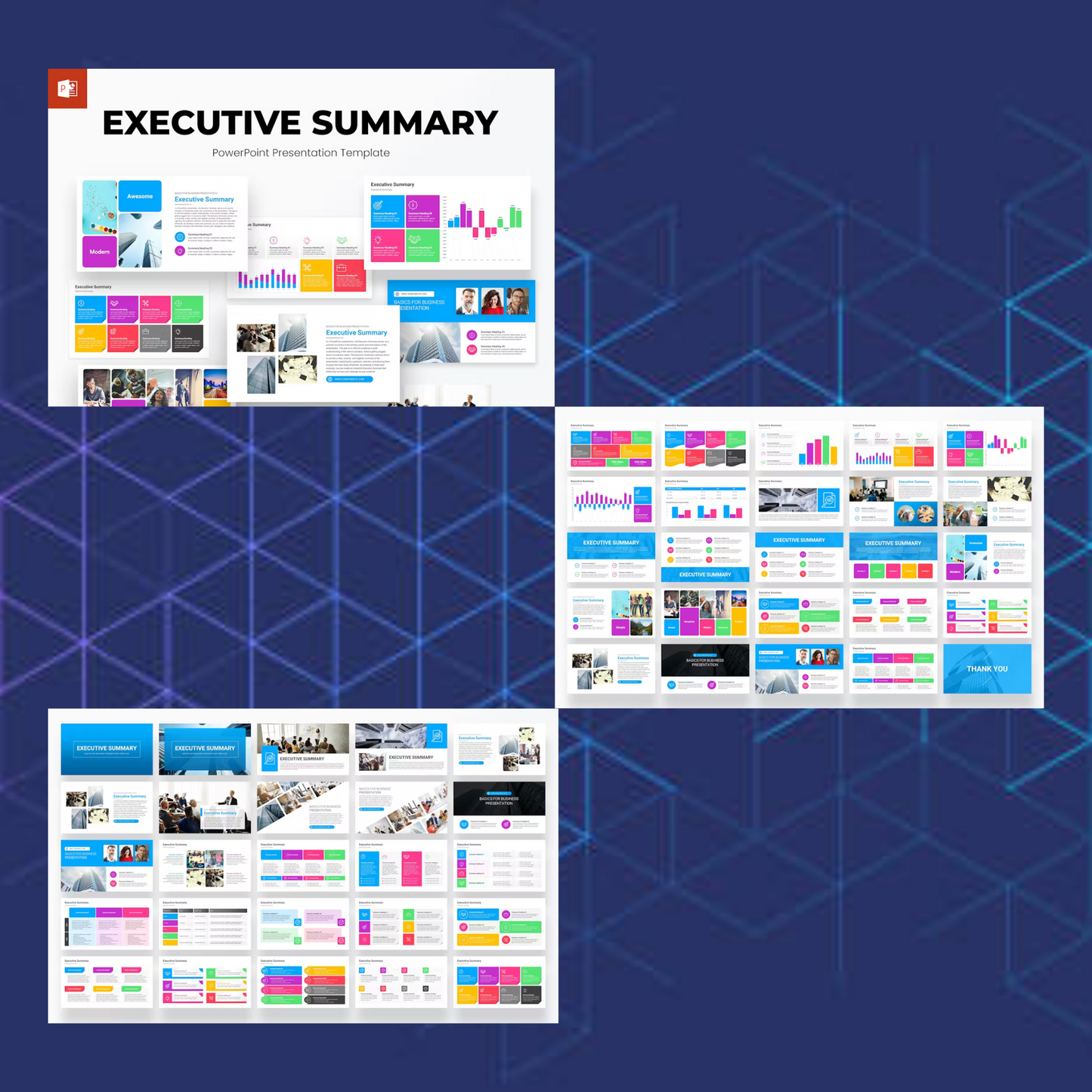 4 Executive Summary Infographics Powerpoint Template Bundle