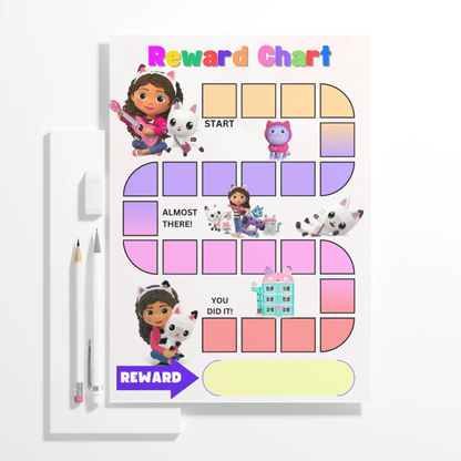 Gabby Dollhouse Reward Chart Template | Gabby Behavior Chart - CreativeRino