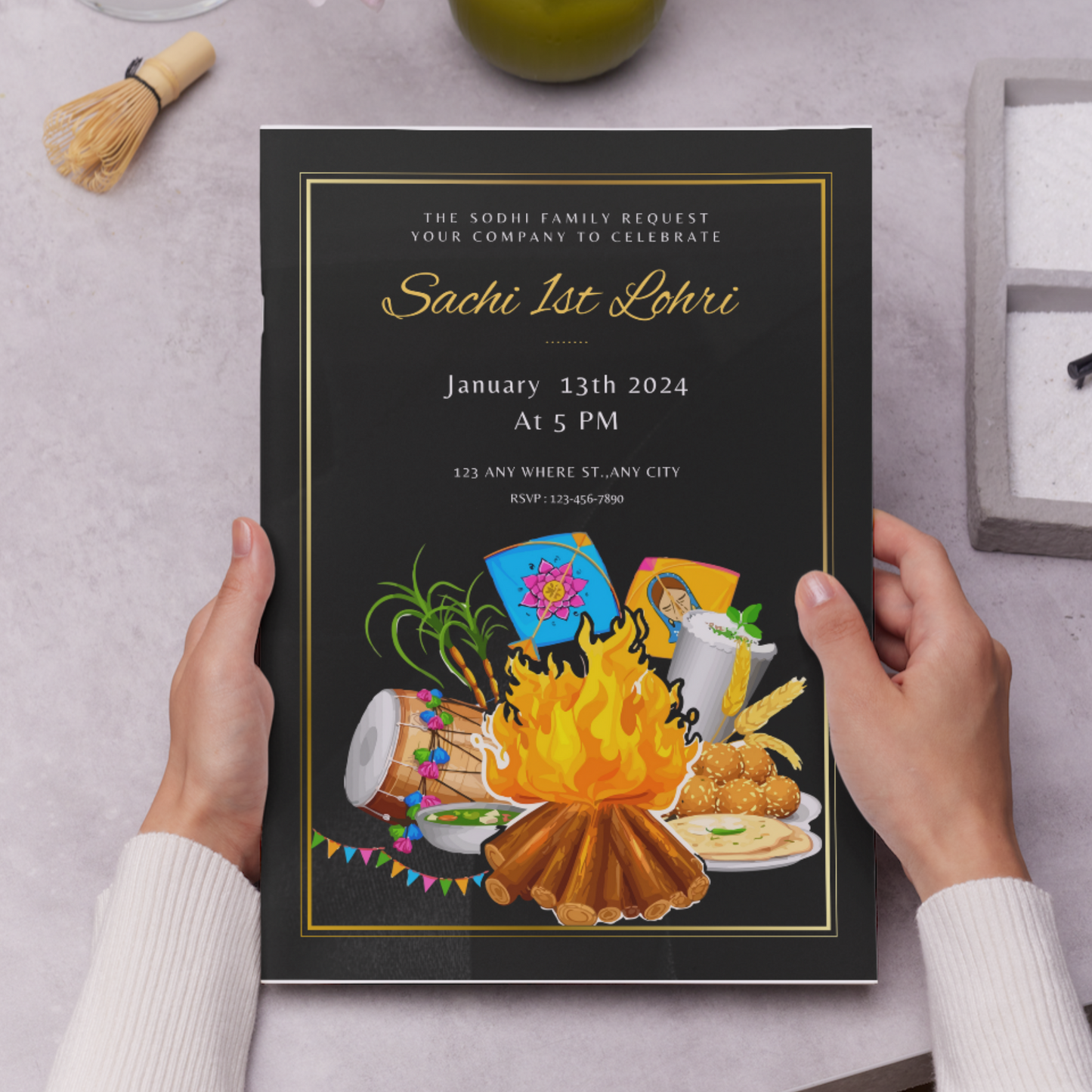 Lohri Invitation Template | Lohri Party Invite