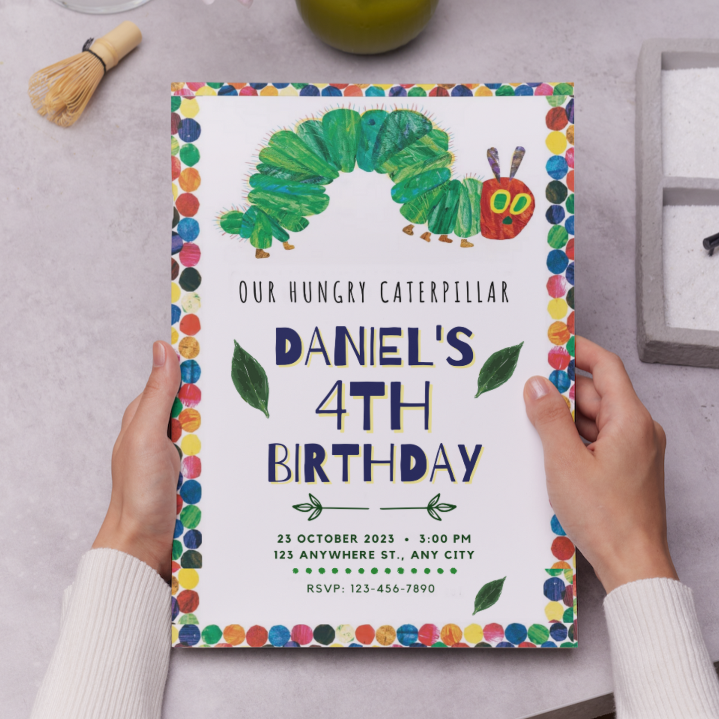 Very Hungry Caterpillar Birthday Invitation Template