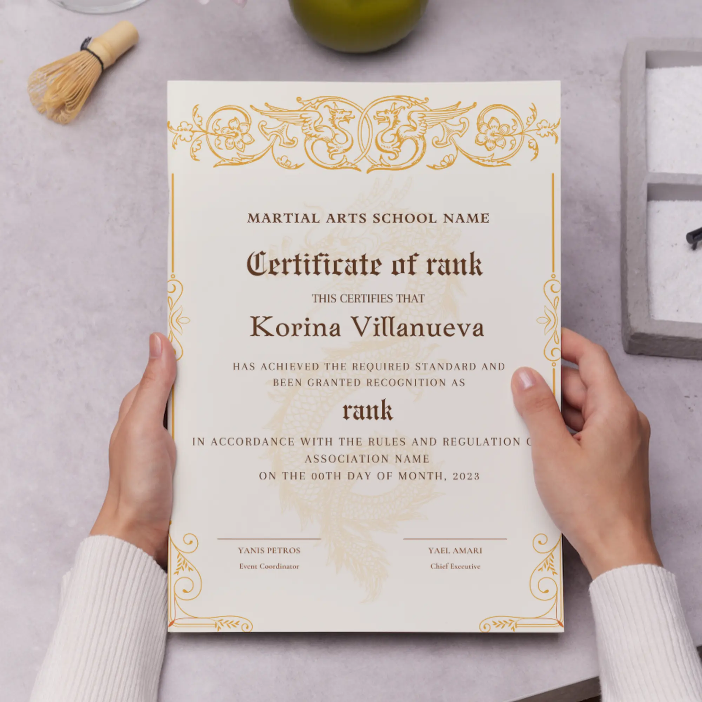 Certificate of Rank Template | Rank Certificate - CreativeRino