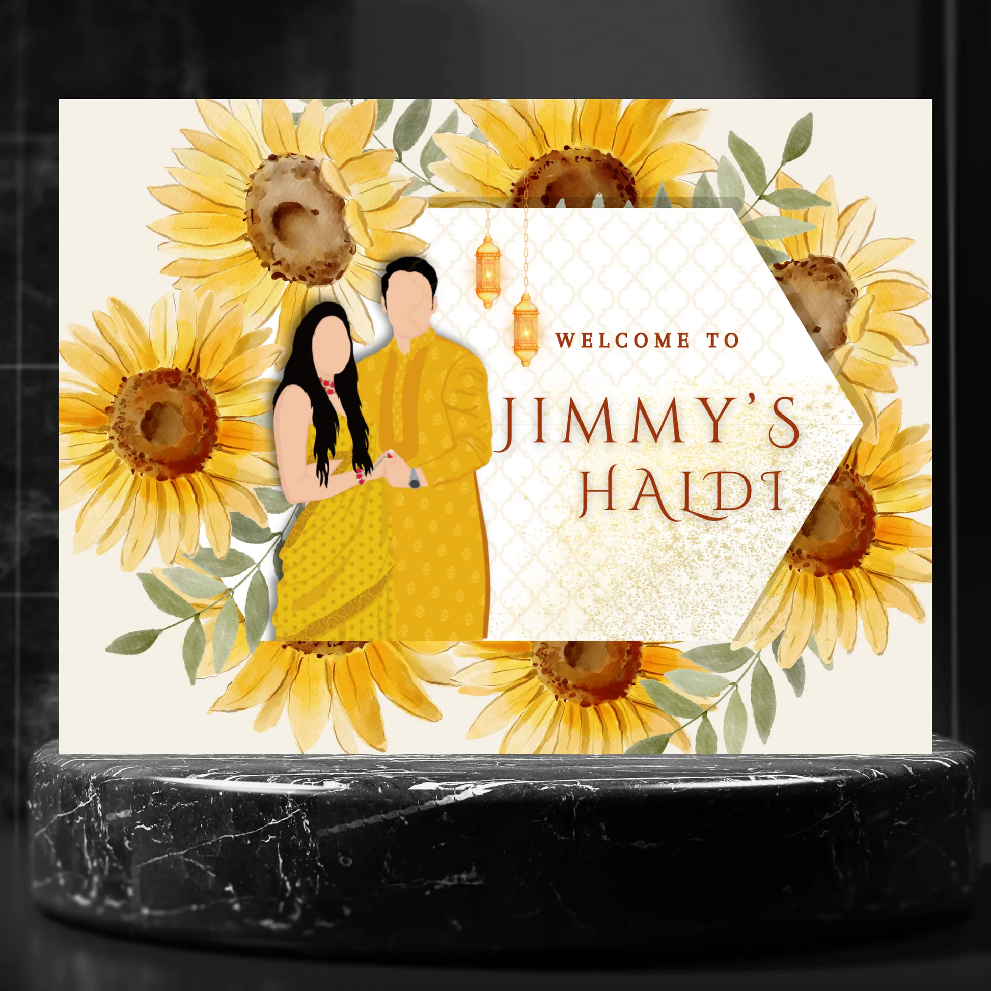 Maiyan Pithi Haldi Sign Template | Indian Wedding Welcome Sign - CreativeRino