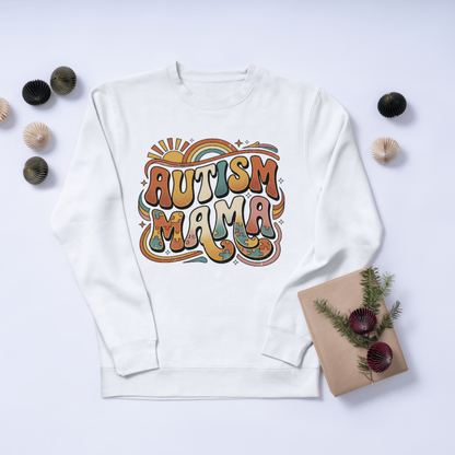 Autism Mama PNG | Autism Awareness | Retro Groovy 70s-style Trendy Designs CreativeRino