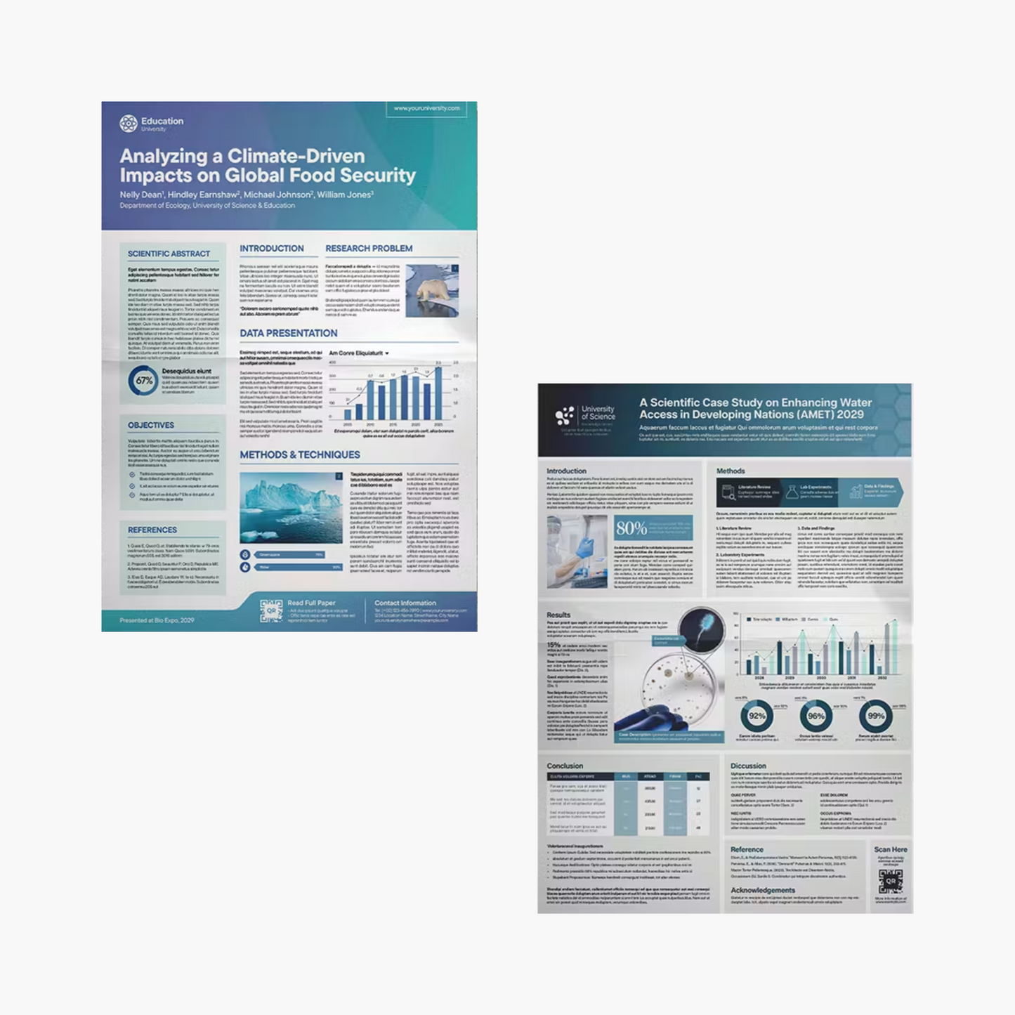 9 Research Poster Template Bundle | Academic Scientific Medical Research Case Study Poster Templates | Adobe Indesign