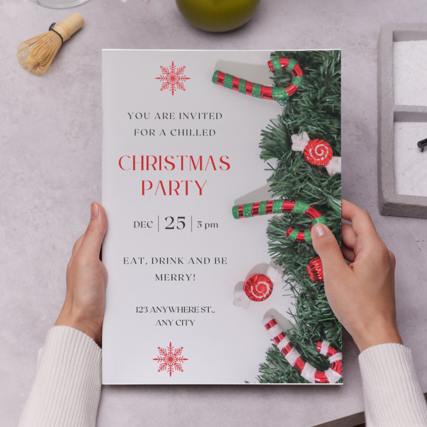 Peppermint Christmas Party Invitation Template