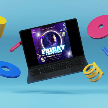 Black Friday Club Flyer Template | DJ Party Social Media Flyer - CreativeRino