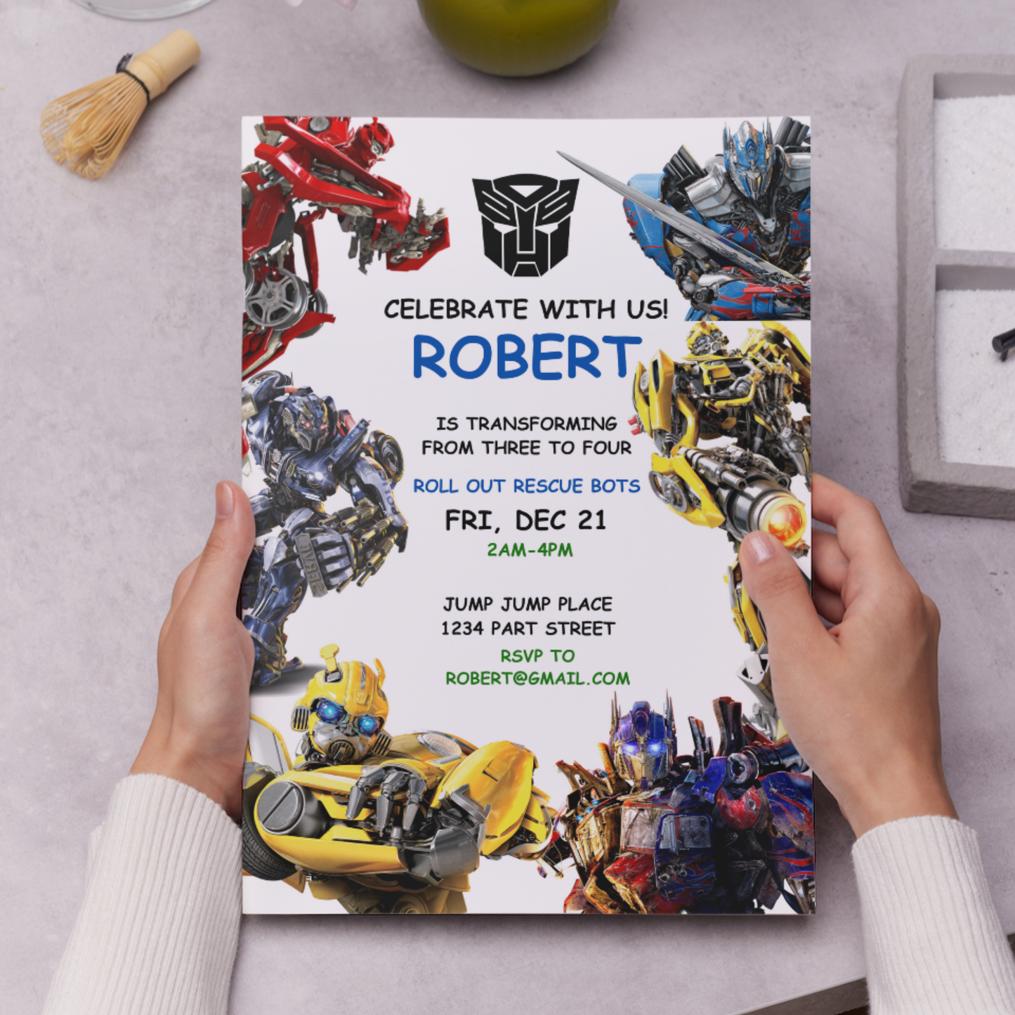 Rescue Bots Transformers Birthday Invitation Template