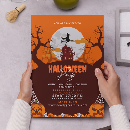 Halloween Party Invitation Template - CreativeRino
