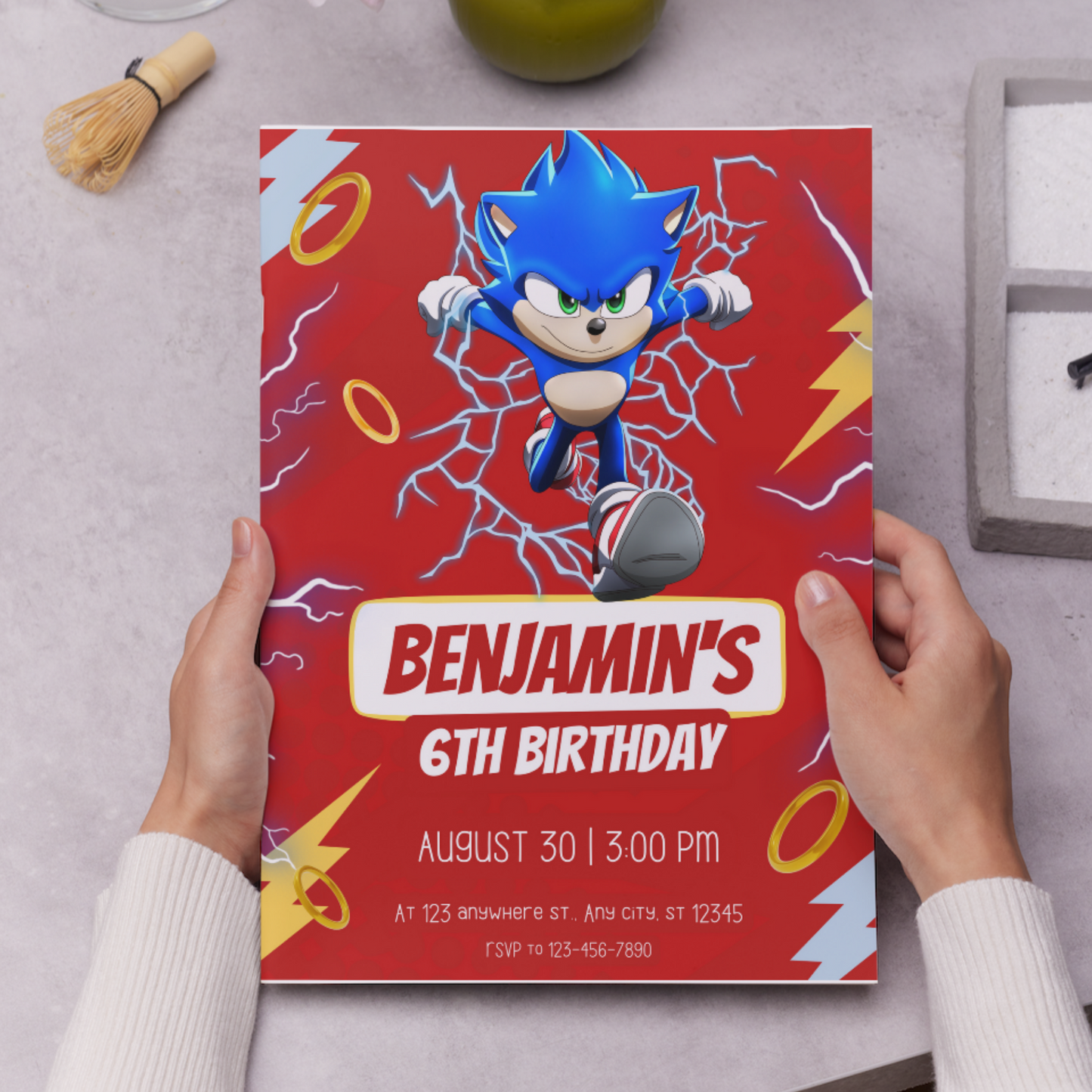 Sonic Birthday Invitation Template