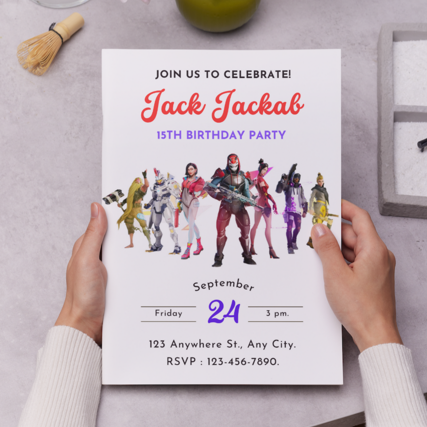 Fortnite Gaming Birthday Invitation Template