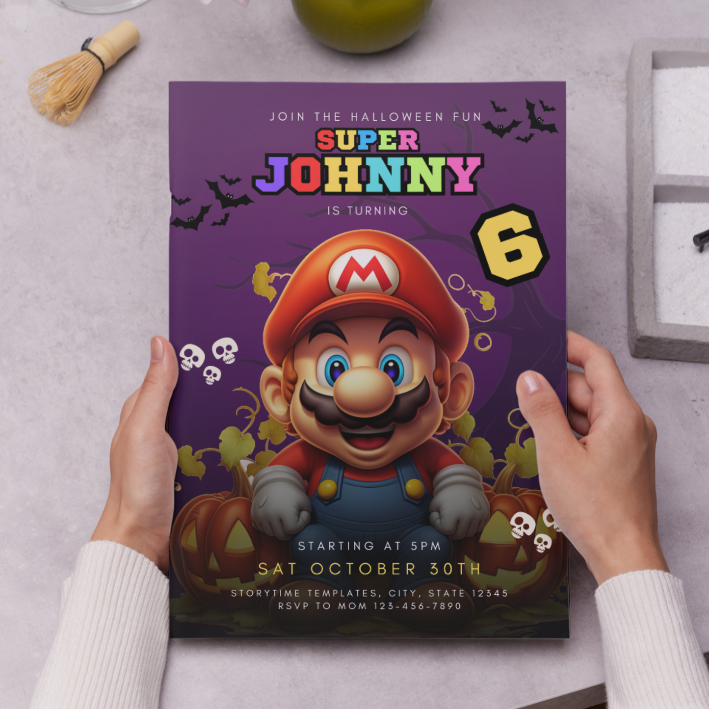 Super Mario Birthday Invitation Template