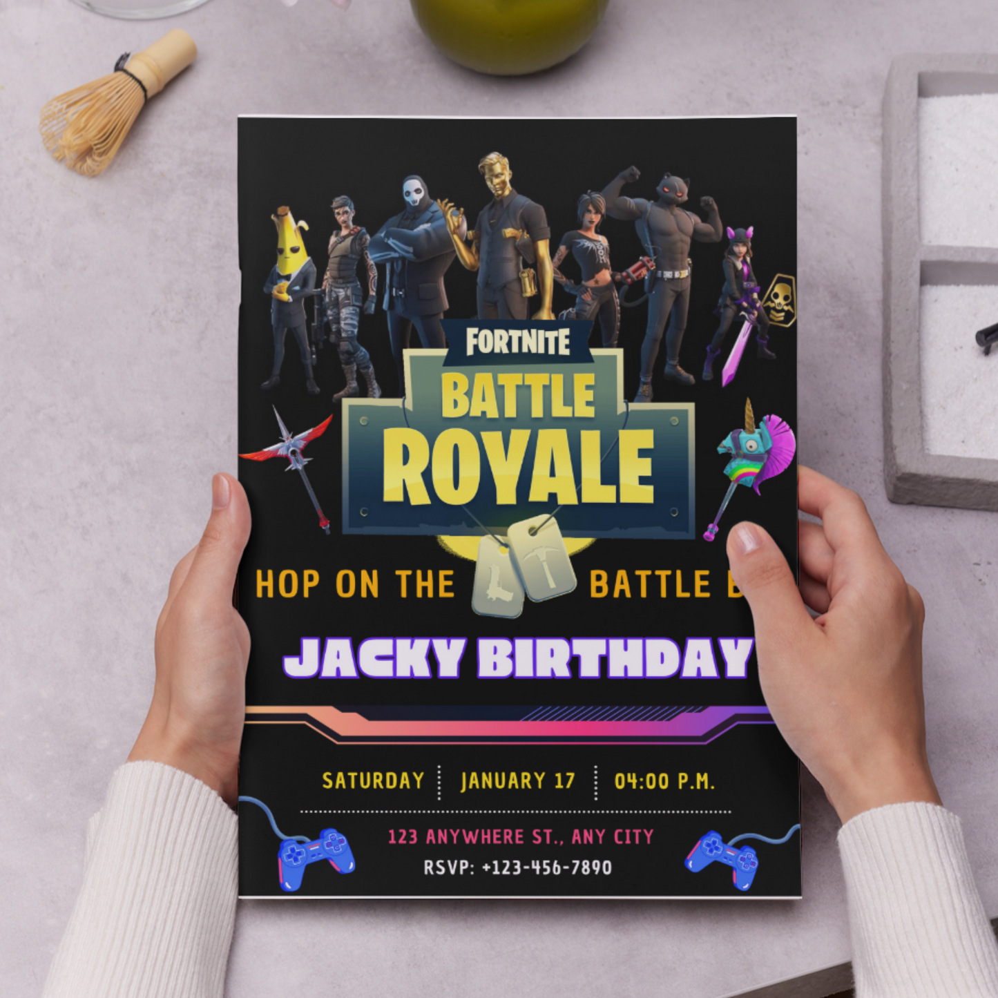 Fortnite Battle Royale Birthday Invitation Template