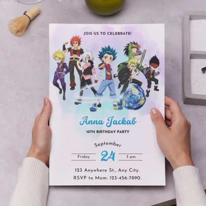Beyblade Birthday Invitation Template - CreativeRino