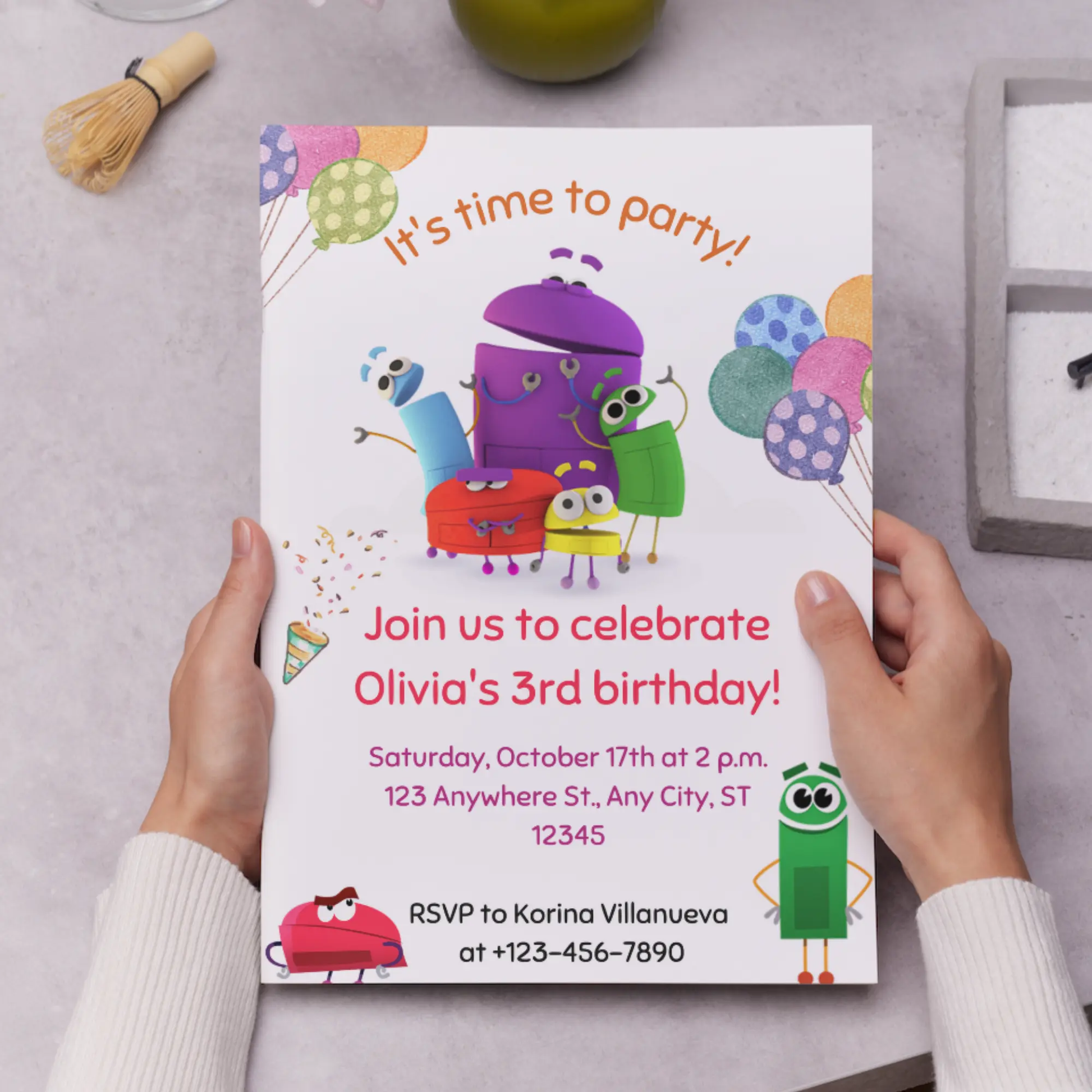 Numberblocks Birthday Invitation Template - CreativeRino