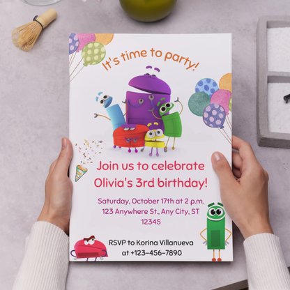 Numberblocks Birthday Invitation Template - CreativeRino