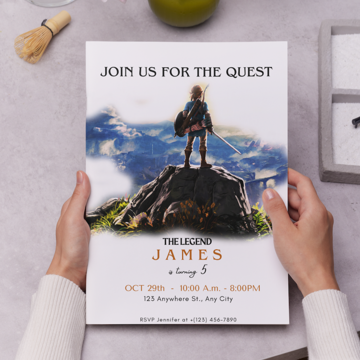 Zelda Birthday Invitation Template | Zelda Tears of the Kingdom Invite