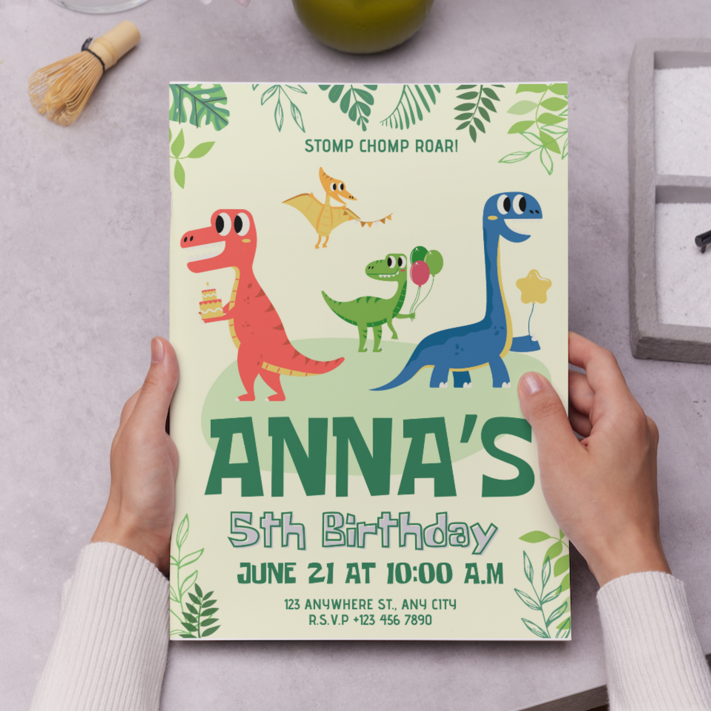 Dinosaur Birthday Invitation Template