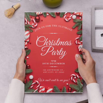 Christmas Party Invitation Template - CreativeRino