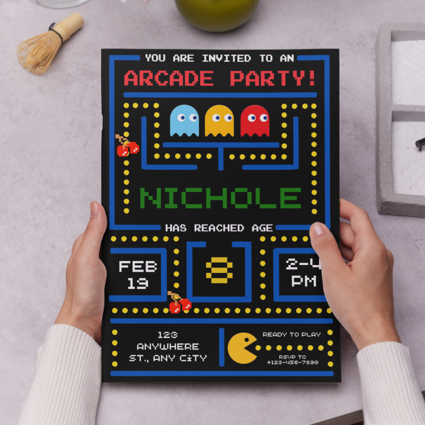 Pac Man Birthday Invitation Template