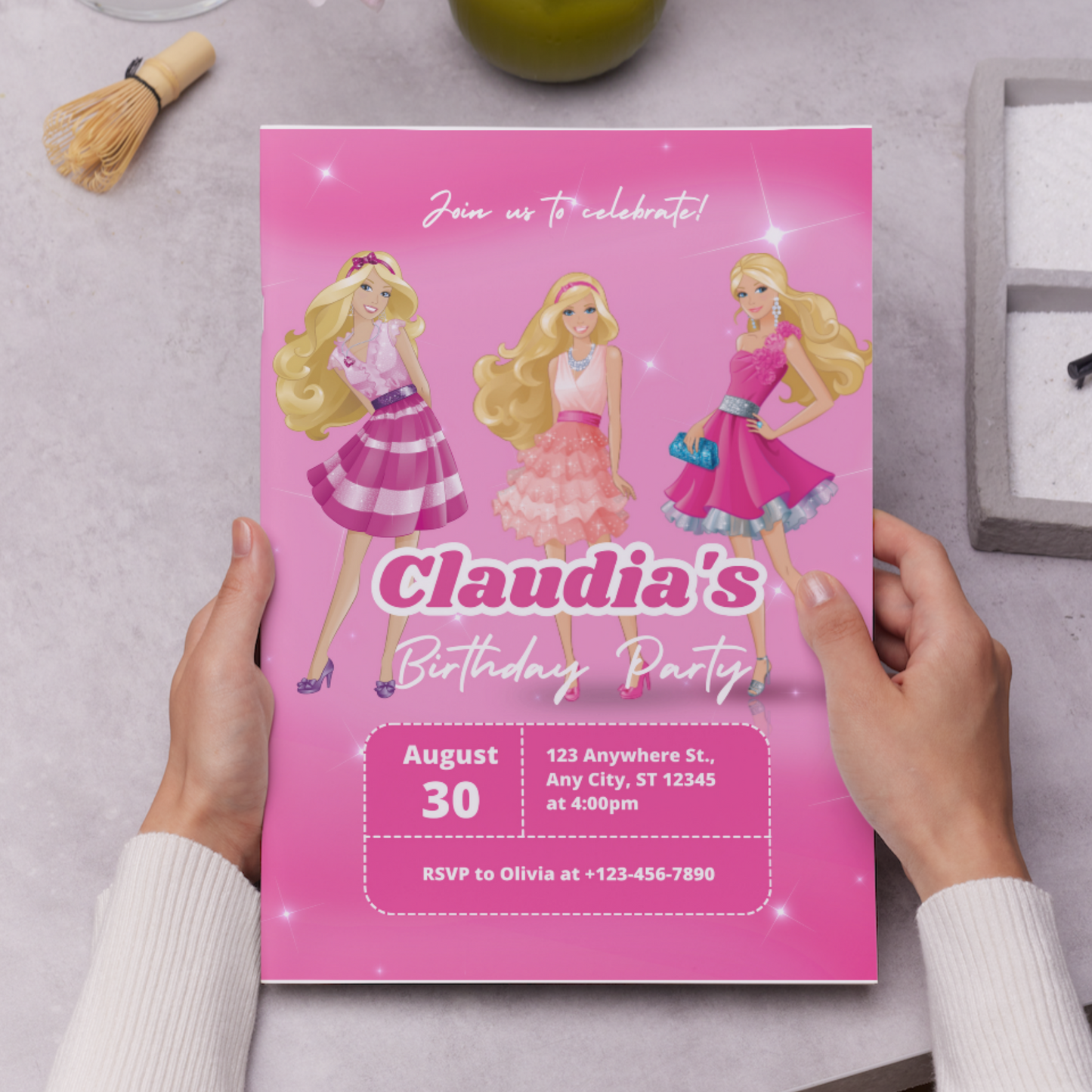 Barbie Doll Birthday Invitation Template