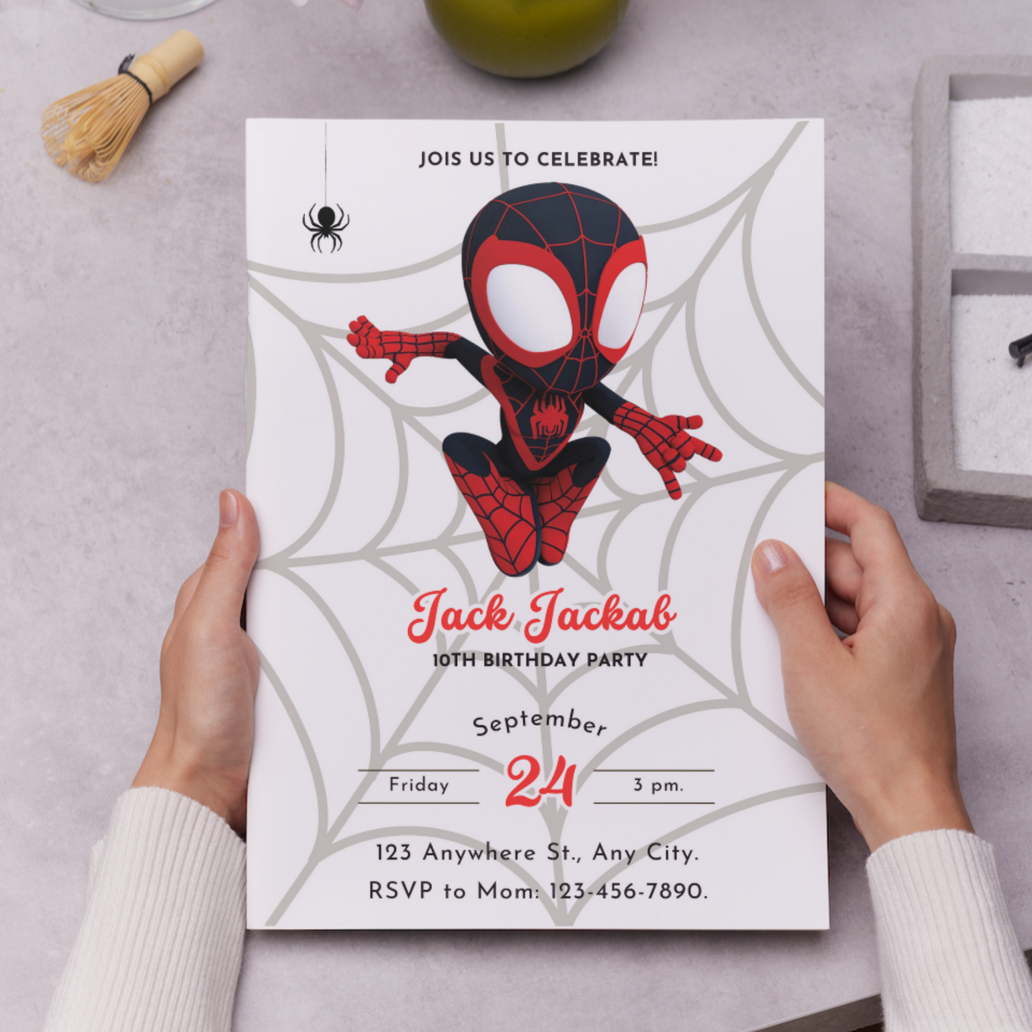 Spin Spidey Birthday Invitation Template | Spidey and his Amazing Friends