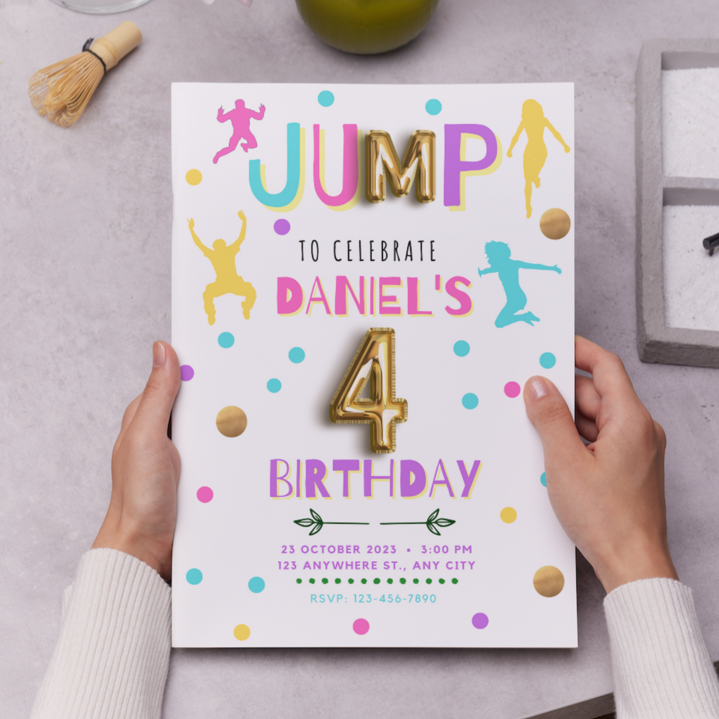 Jump Birthday Invitation Template