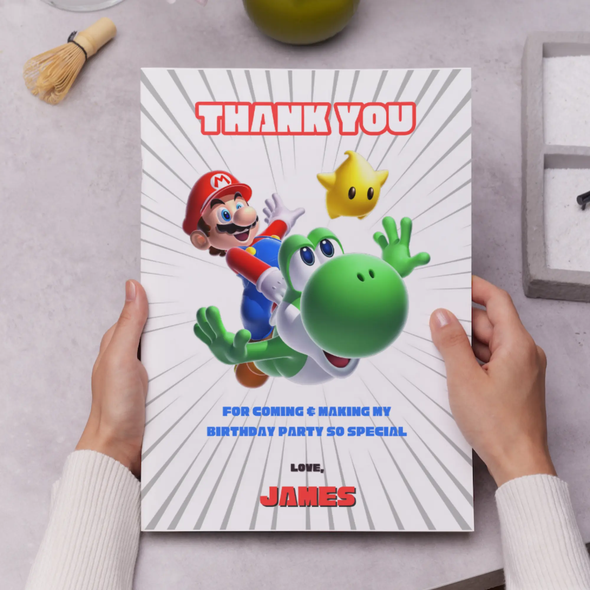 Super Mario Thank You Card Template - CreativeRino