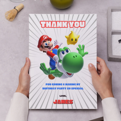 Super Mario Thank You Card Template - CreativeRino