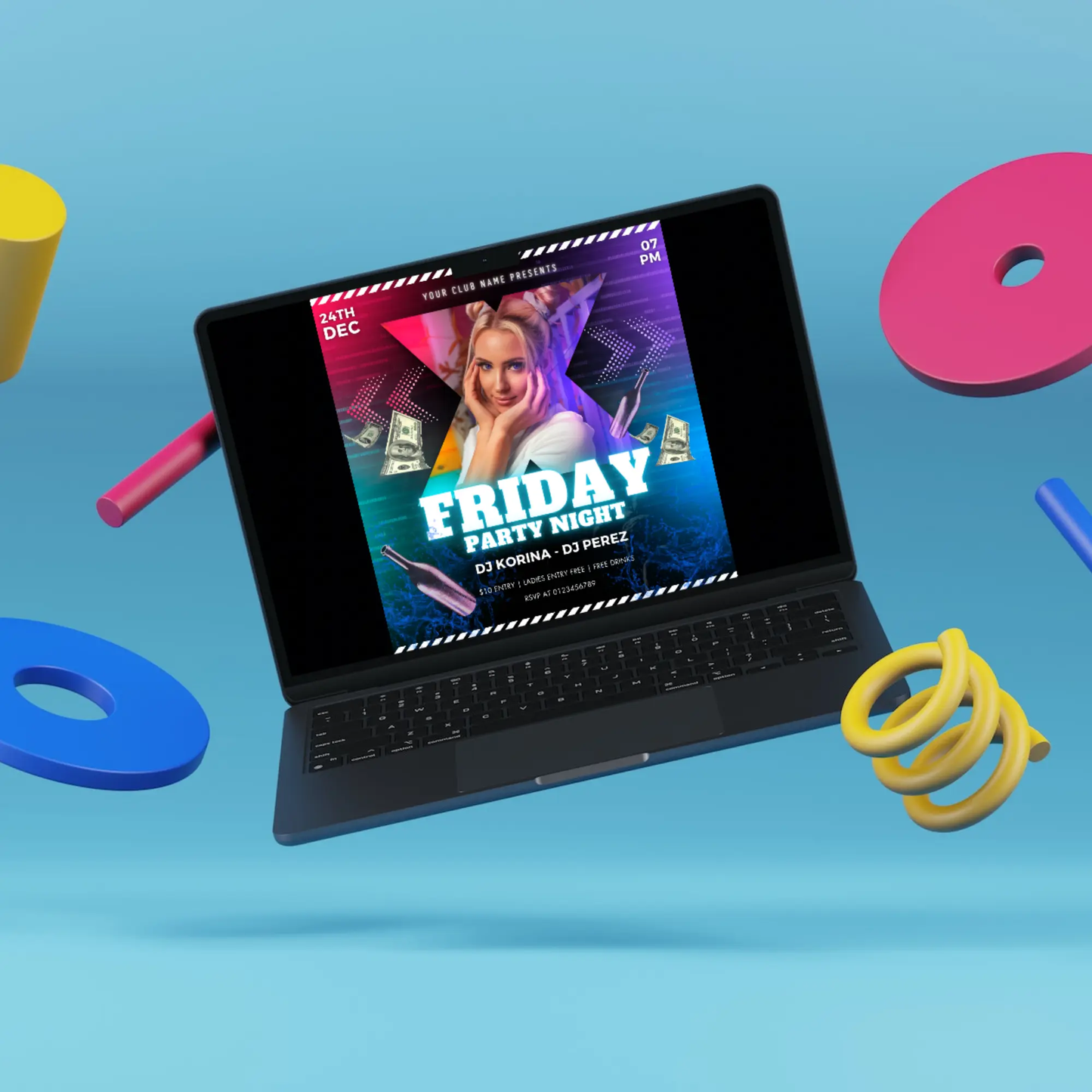 Black Friday Club Flyer Template | DJ Party Social Media Flyer - CreativeRino