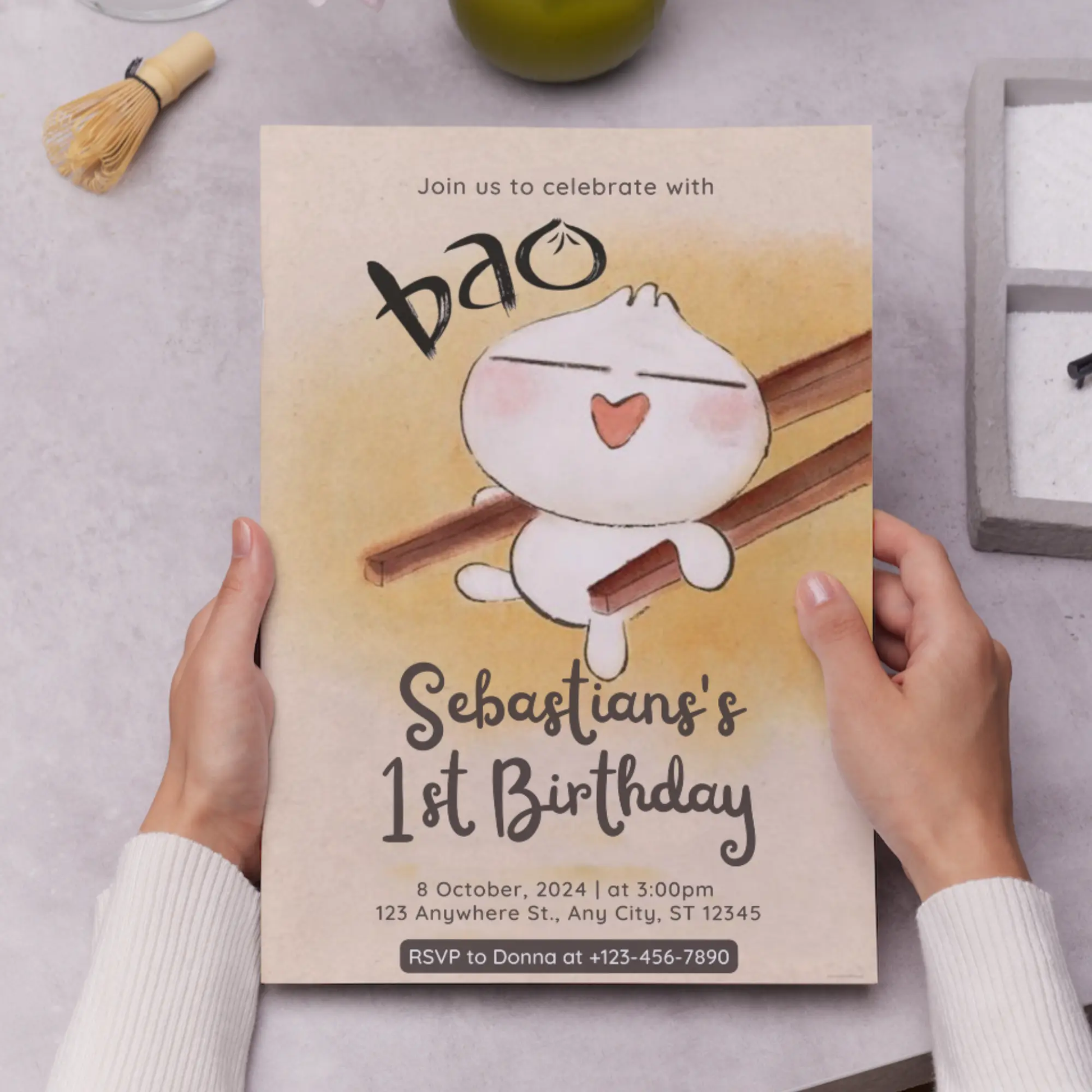 Bao Birthday Invitation Template - CreativeRino