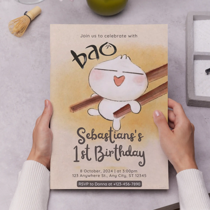 Bao Birthday Invitation Template - CreativeRino