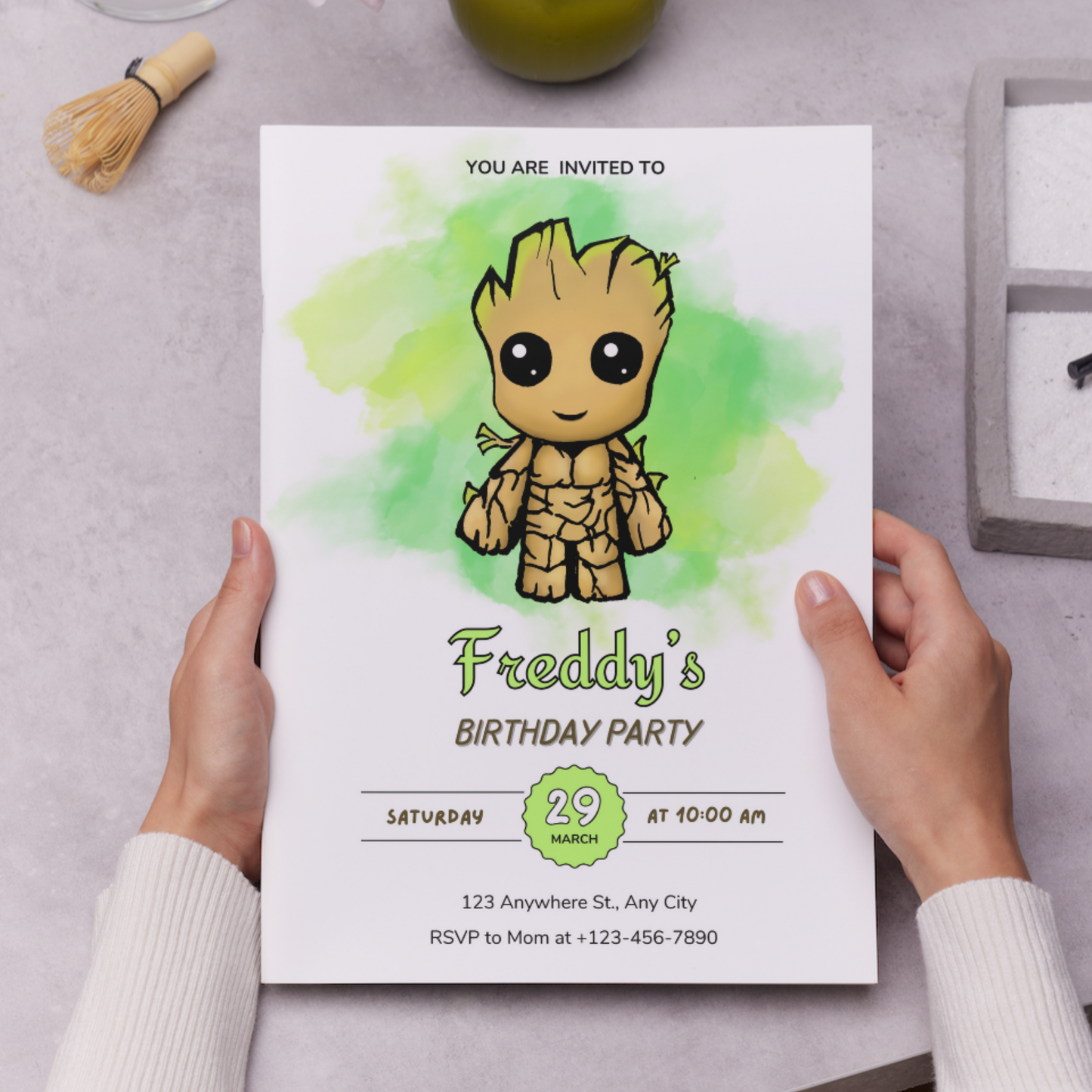 Baby Groot Birthday Invitation Template