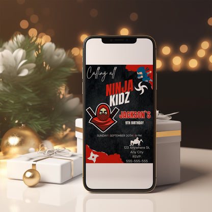 Ninja Kidz Birthday Invitation Template - CreativeRino